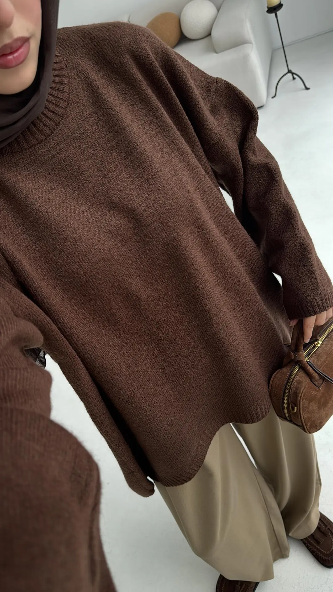 Yumuşak Kazak Kahve - Görsel 5