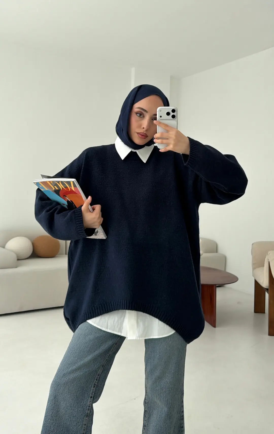 Yumuşak Kazak Lacivert - Görsel 7