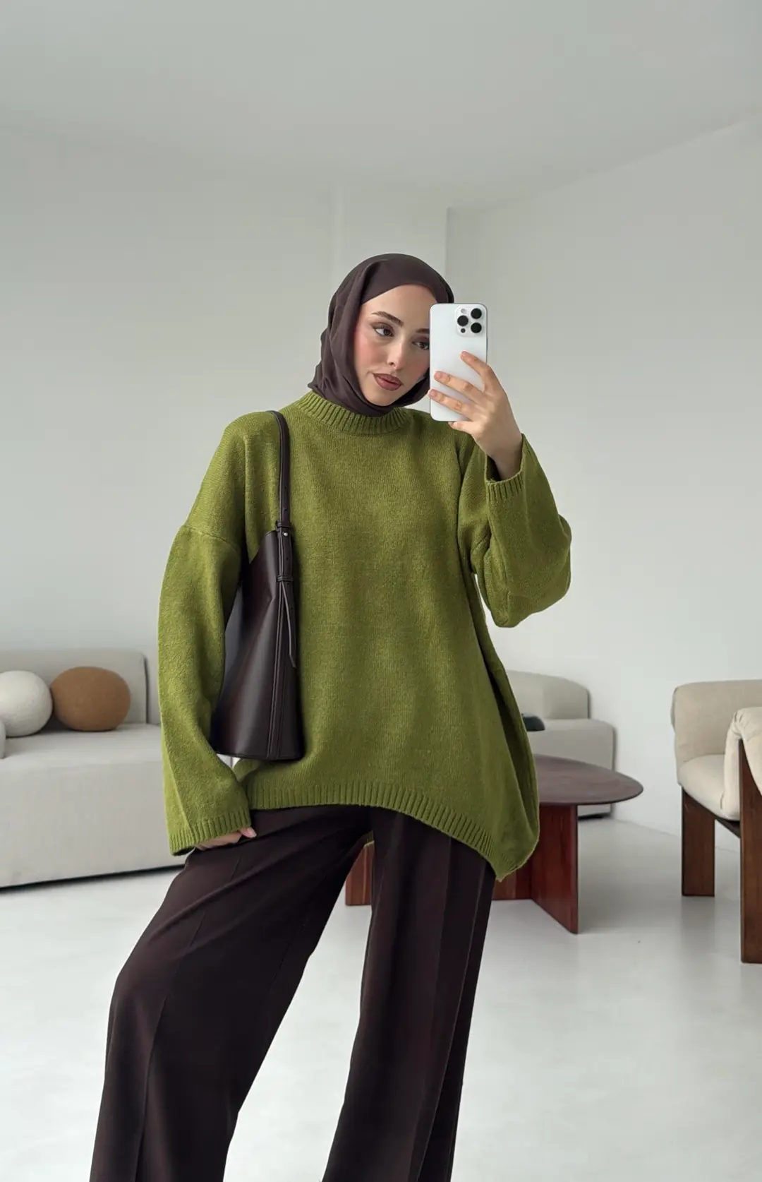 Yumuşak Kazak Olive