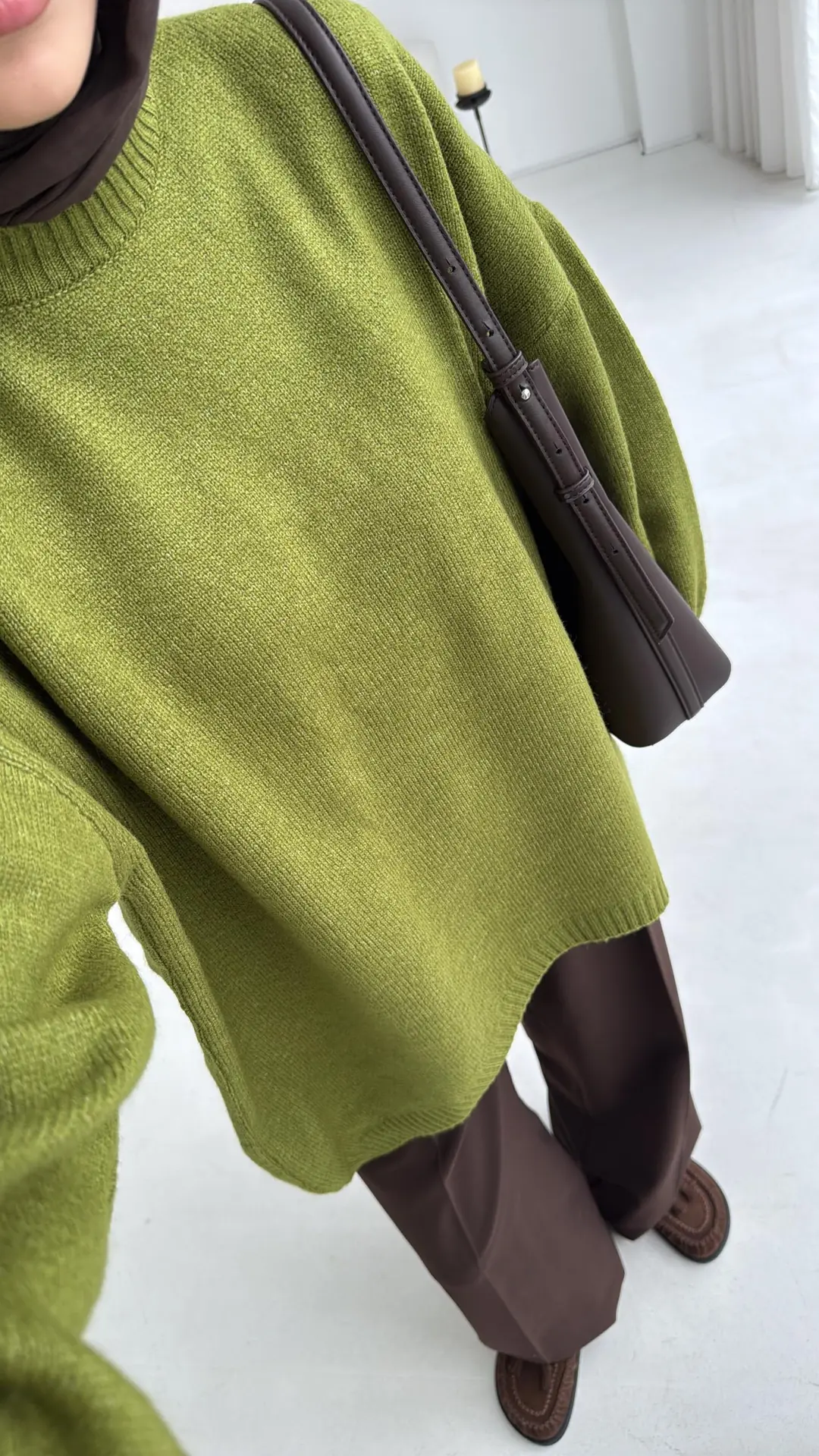 Yumuşak Kazak Olive - Görsel 5