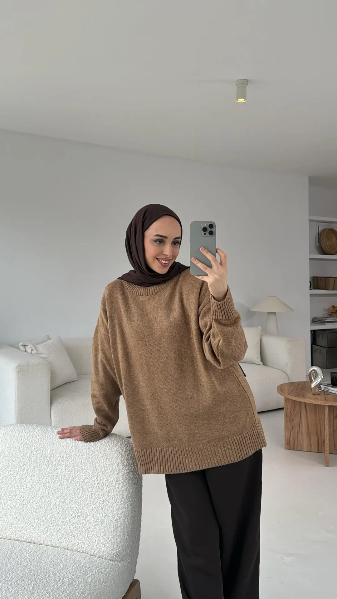 Yumuşak Triko Kazak Camel - Görsel 4