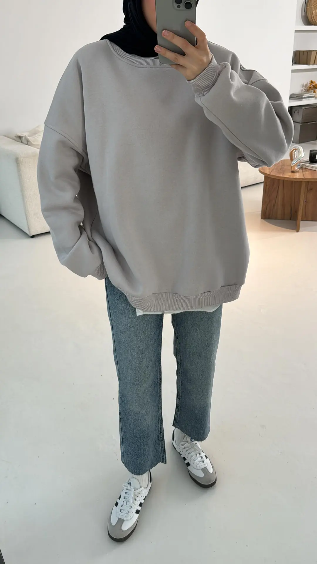 ZR Basıc Sweatshirt Gri - Görsel 3